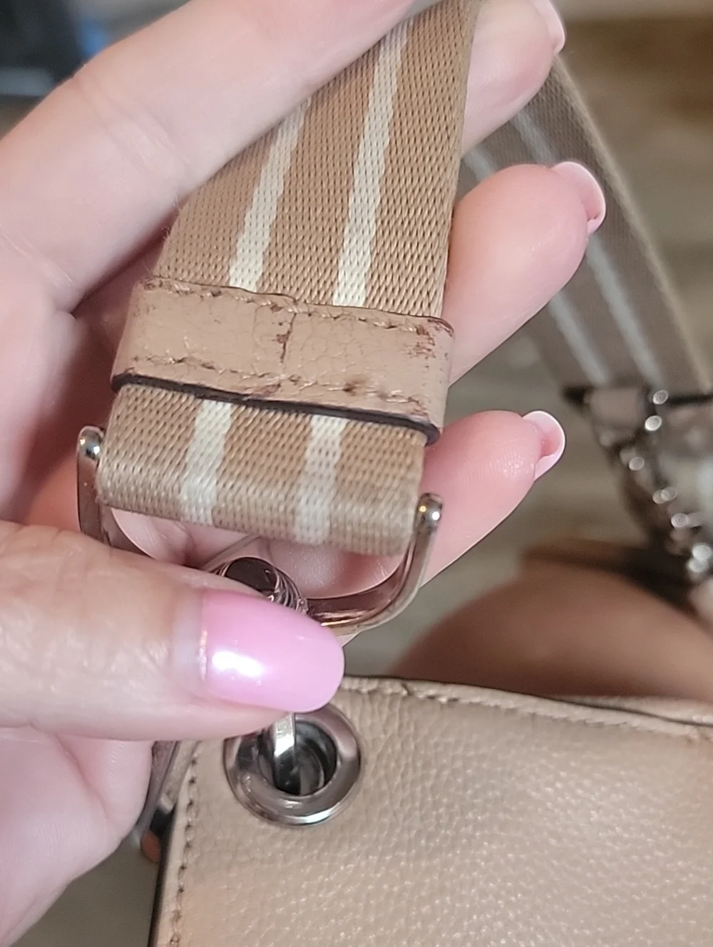 kate spade tan beige leather crossbody with detachable coin pouch